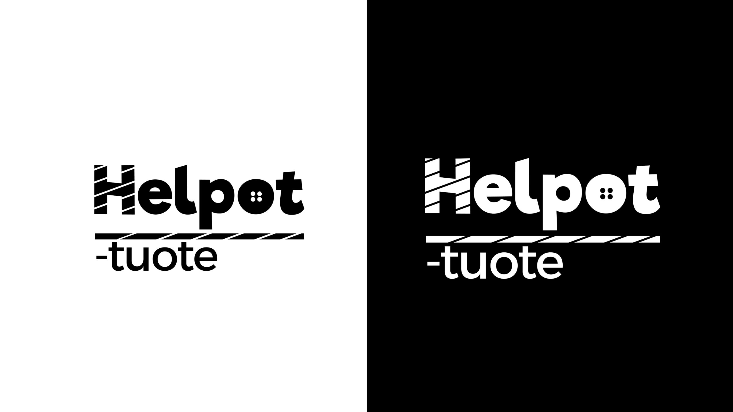 Helpot-tuote logo ehdotus, mustavalkoinen, positiivi- ja negatiivi